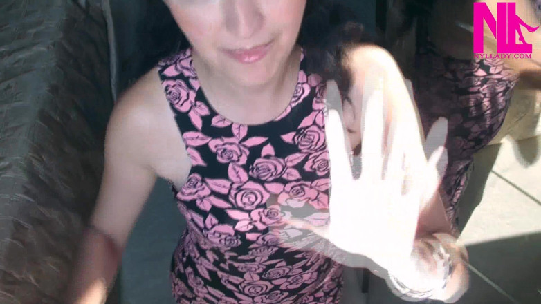 Nyllady: Ballbusting Vagina Balls in Pink Open Toe Sandals on Barefoot