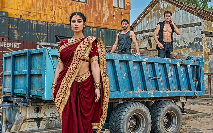 Piya Bhabhi: 餐馆老板的妻子被两个工人性交