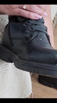 Cuck Slave Cleans Kiffa Dirty Boots and Cum on His Pants