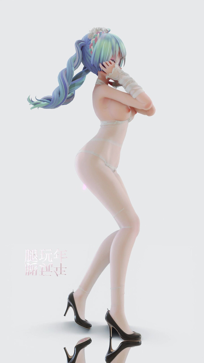 MikuMotion: [mmd] Miku, Aoa-entschuldigung, offene einteilige weiße Seidenmuschi entblößt, Stöße