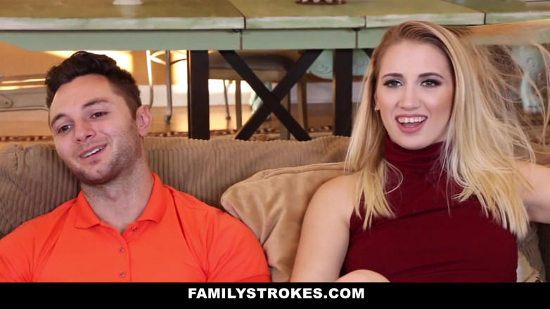 Family Strokes: Sexy blonde gets dicked down by bald Stepdaddy