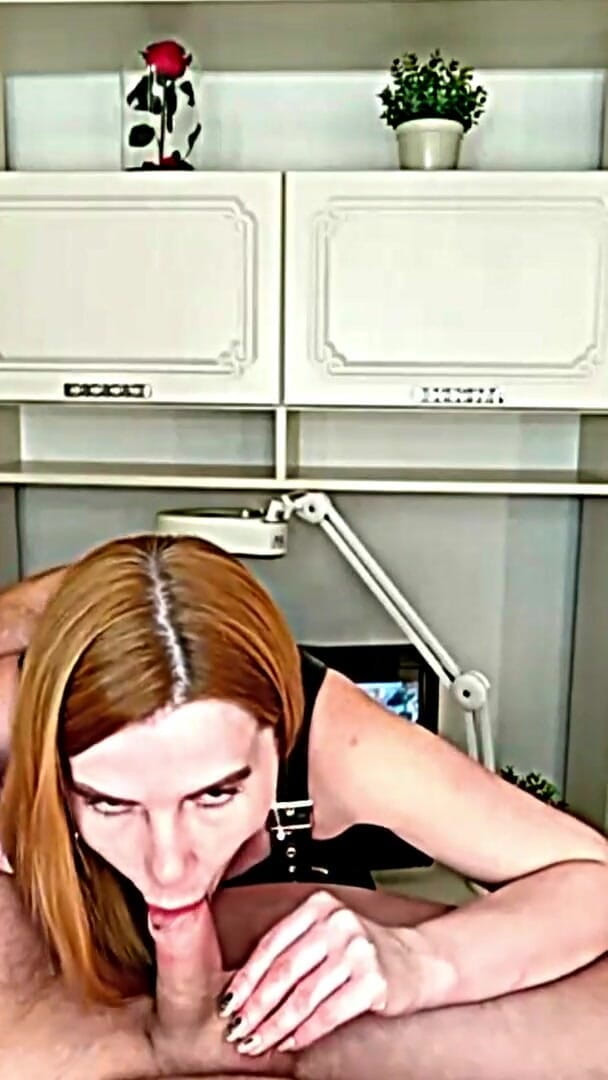 SugarNadya: A blue-eyed blonde in a black leather dress gives a...