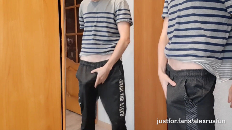AlexRusFun: Horny student jerking off his huge cock fucks a sex...