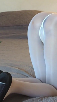 Weiße strumpfhose und rosa und schwarze muschi