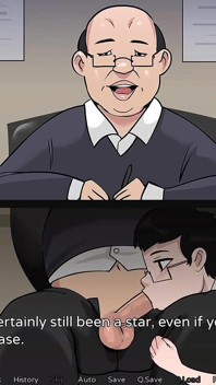 Hazelnut Latte: Tranny Is Sucking of Her Boss Under the Table While He Is on a Video Call - Episode 22