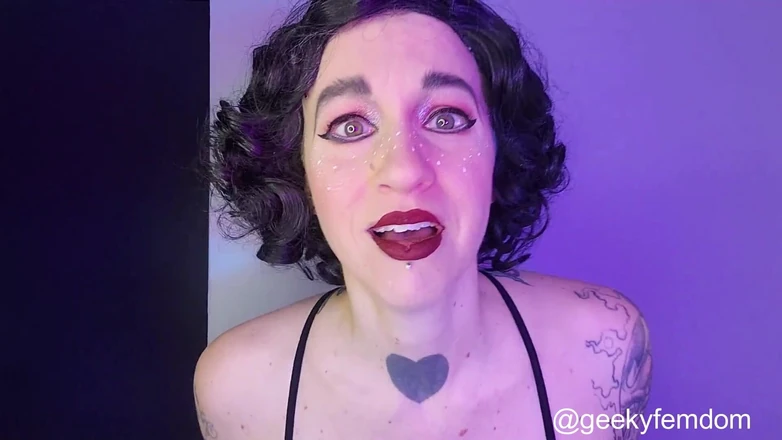 Geeky Femdom: Vakantie sperma etende cuck
