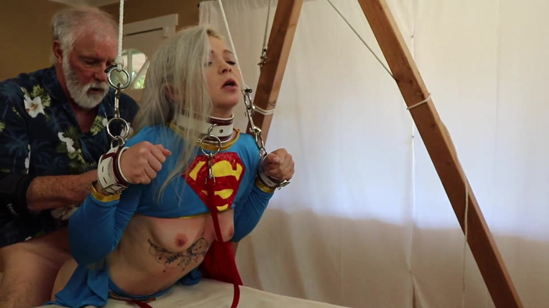 Azure Sky Films: Kay carter- supergirl bondage spit arrosto gola profonda orale ragazza-ragazza...