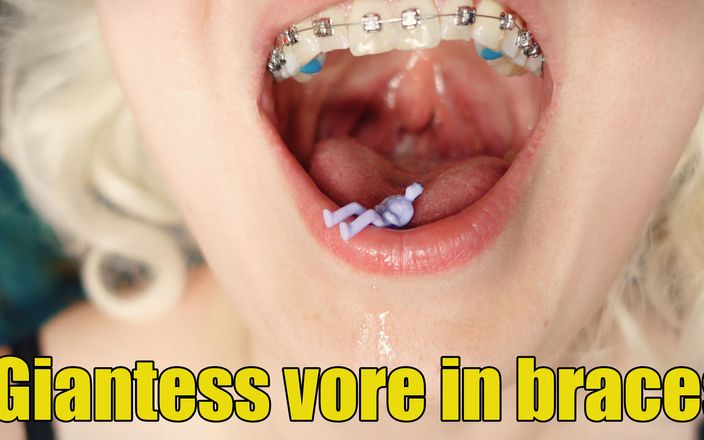 Arya Grander: Giantess vore fetish in braces