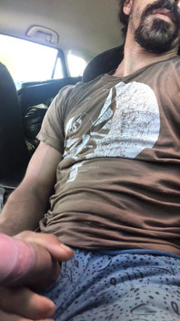 POV Fast Thick Cum Guy Masturbating in Car