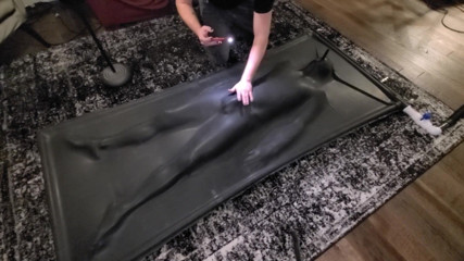 Lion's Den Kink: Cute twink tormented in latex vacbed