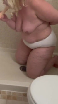 BBW Whore Gags on Your Cock in the Shower