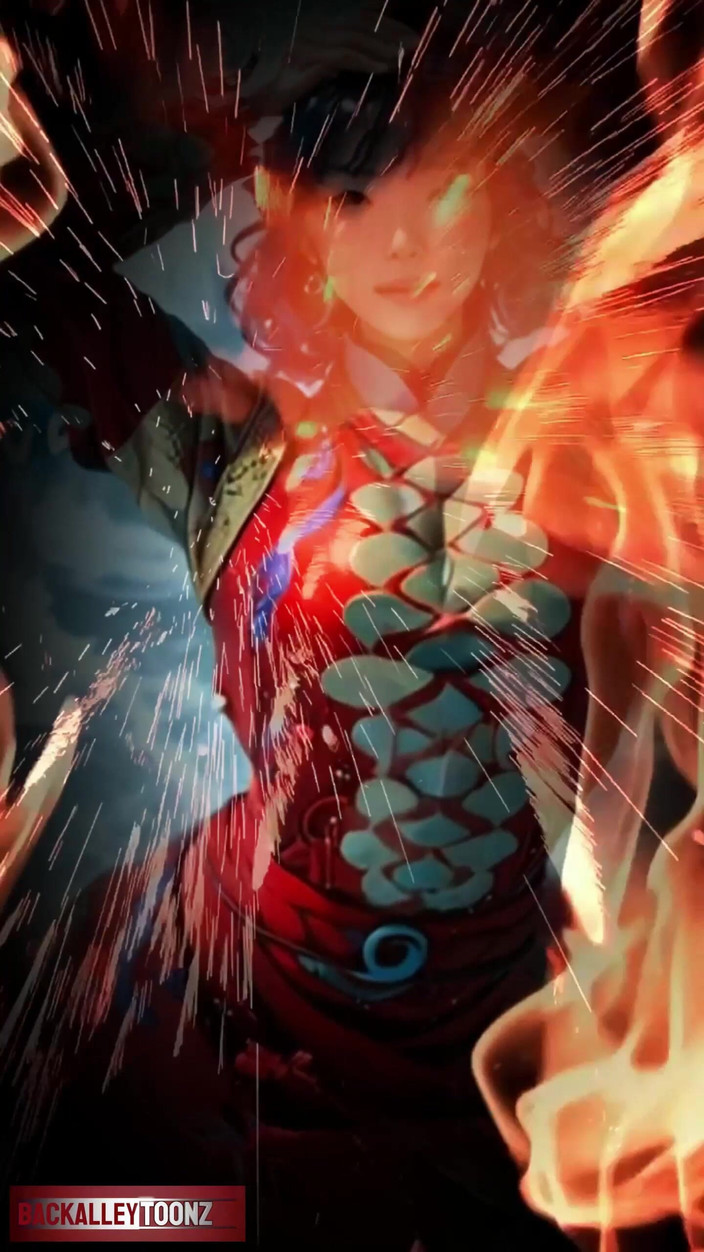 Back Alley Toonz: 美丽的丰满女人在flame和水中