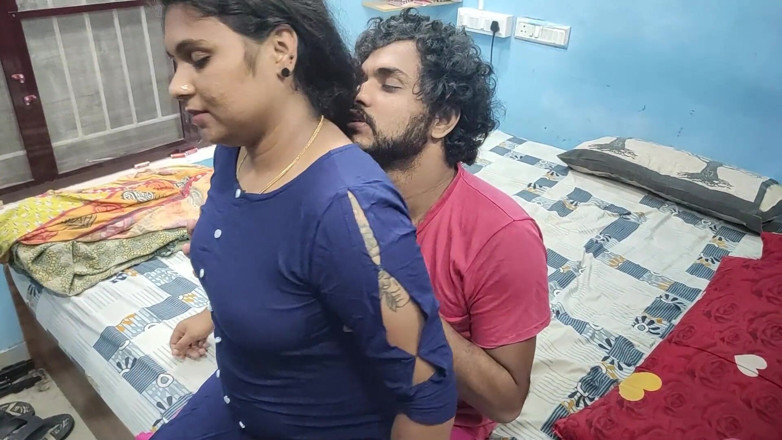 Vaishnavysharunraj: Blue Top odstranění žhavá romantika, Rty Loc, Prsa sání a lis,...