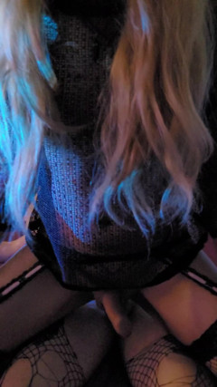 POV Intense Eye Contact Trans Girlfriend Rides Me Hard in Goth Fishnets thumbnail