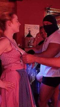 German Girl Get Fucked and Bukkake by Stranger Guys at Public Swinger Club