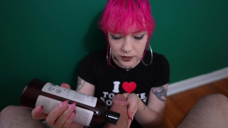 lilredvelvettt: Light CBT Femdom Handjob