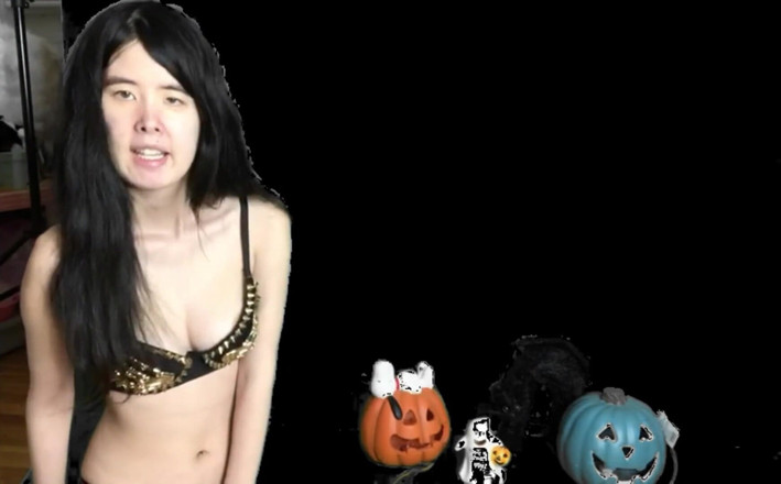 Porno angels: Halloween pumpkin play starring Alexandria Wu