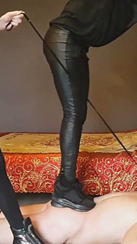 FFM session #13 Beating and trampling the male slave