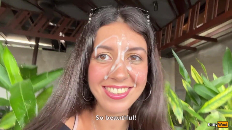 Katty West: Cumwalk gila di Starbucks - blowjob di tandas awam, minum kopi...