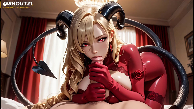 Shoutzi Anime Hentai3D Uncensored: Succuba - Demoness Pięknych Złotych Włosów W Czerwonej Koronce Zostaje Ostro...