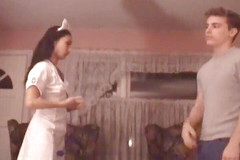 Radical Asian: Sweet asian nurse jizzed on ass during doggystyle pose