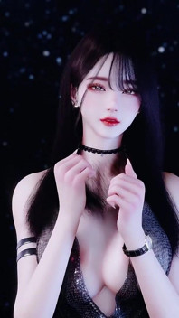 Glossy Korean-style Beauty, Seductive Evening Gown, High Heels, Big Boobs, Big Butt, Shaved Pussy, Tight Pussy