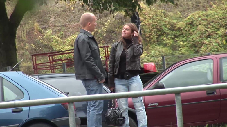 Public Entertainment: Sexy brunette gets fucked and jizzed on her round ass...