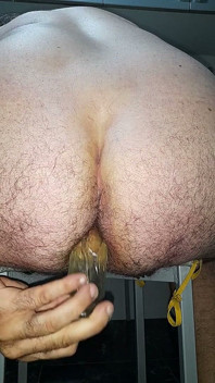 Lush Vibration and Big Transparent Dildo Fucking My Ass Close-up to the Wide Open Bottom