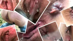 Compilação de close-ups de ânus latejante inchado e xoxotas mijando. Isso te excita?