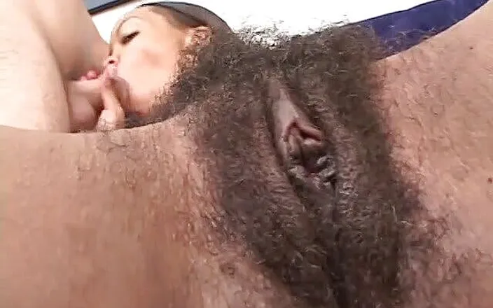 Hot Sex Party: African girl with hairy bush rides a cock