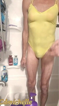 Cdmichelle Wearing Yellow One-piece Swimsuits