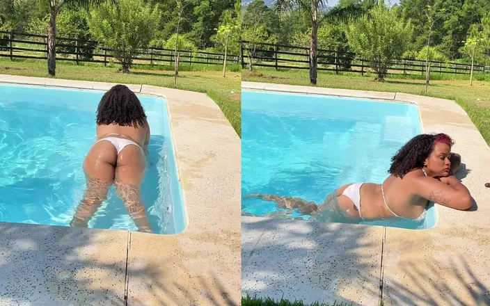 Cutiepiie Chubby: BBW Ebony Farting Like Crazy in the Pool