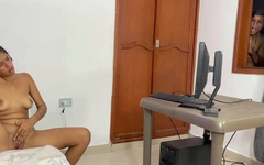 I Masturbate Watching Hot Videos While My Big Stepbrother Secretly Watches Me and Fucks Me with His Huge Penis