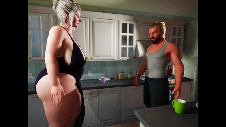 Denis animation: Young Worker and 60 Yo Big Tits Horny Granny Woman