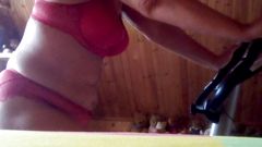 Hot-Pussy66: Červené spodní prádlo pro sport