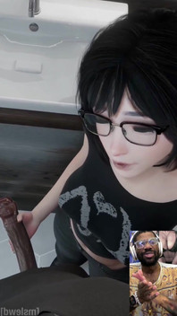 Super Cute Ass Goth Girl Jerks off a BBC