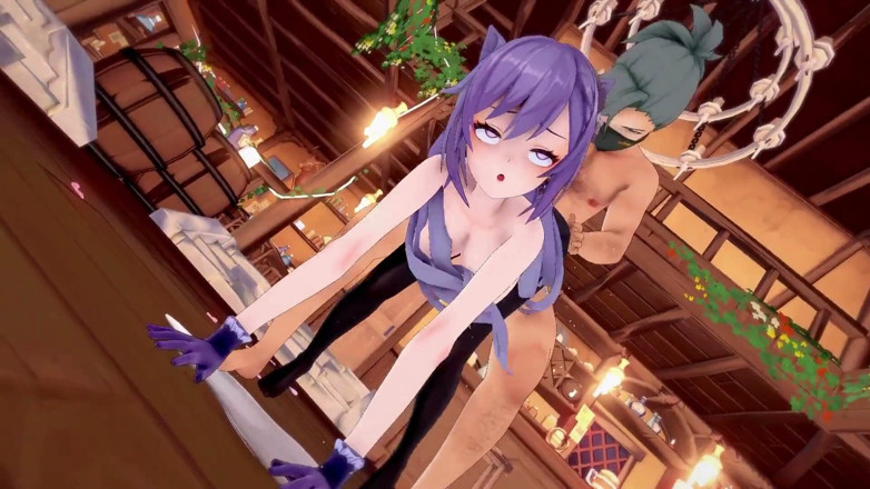 NSFWOtaku: Genshin Impact - Lady Keqing X Mob Sex - 3D Hentai Animace