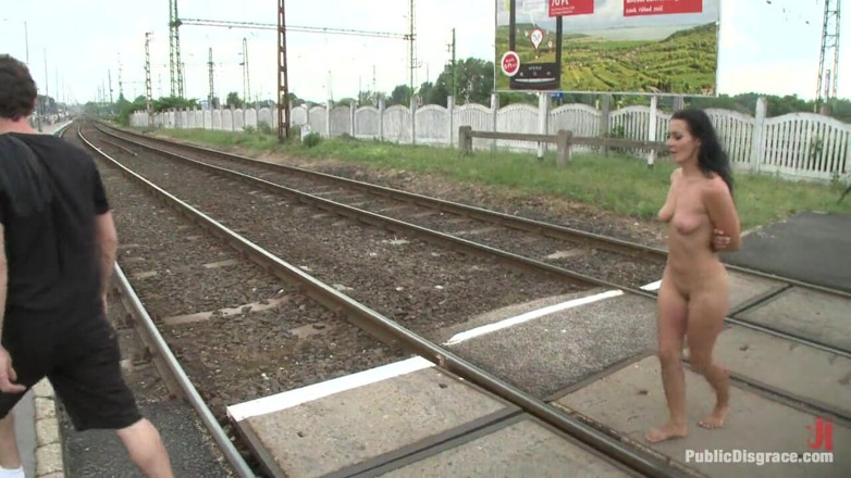Public Disgrace by Kink: World Famous Dominatrix Down on Her Knees Crawling Naked Through...