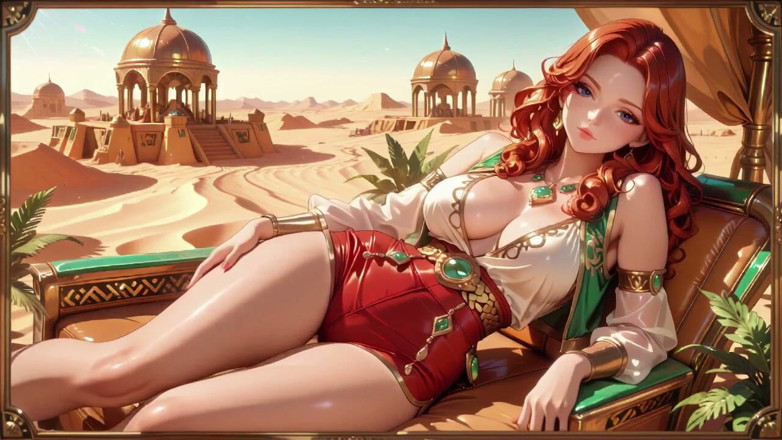Tay Swift X: Lazy Seduction in the Desert Palace, Green and Red Tight...