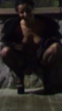Nina Lisa: Lisa Peeing Outdoor in the Night