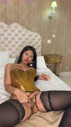 Trans Girl Masturbates with a Huge Dildo in Her Ass and Jerks off. Do You Want to See It?