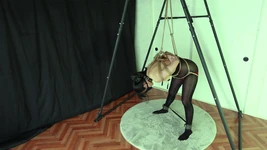 एक भद्दी बंधी हुई महिला अपने निपल्स को खड़ा करती है ...