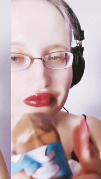 Asmr Sweet Chocolate Eating - Asmr, Óculos, Gigante, Batom, Lábios Grandes, Mough, Comida, Fetiche de Rosto, Unhas Longas