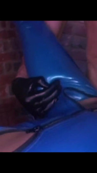 Ebony in leather fucked hard by two dudes