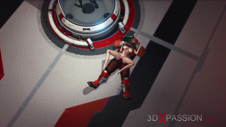 3dxpassion: Alien monster neukt een jonge blondine hard in het sci-fi...