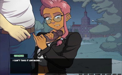 Hentai World: Witch hunter jerk her panties in night park