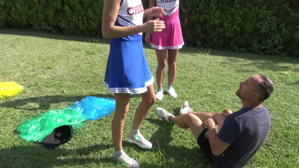 Femdom Austria: Cheerleader slapping fun!