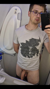 14 Hours of Flight I Can't Resist to Show You My Cock