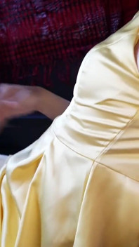 Satin, seidengold, kleid, masturbation, kommen