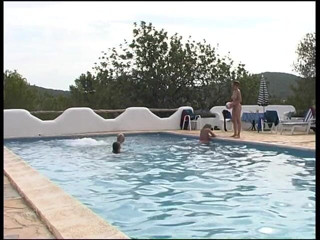 Lucky Cooch: Lovely tanned girls on the swimming pool